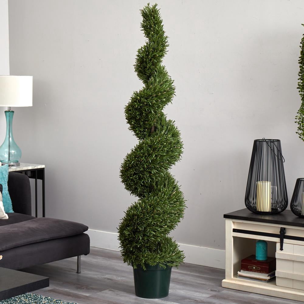 Nearly Natural Home Decor 6' Rosemary Spiral Tree (Indoor - Outdoor)
