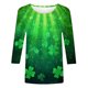 thumbnail image 4 of RKSTN 3/4 Length Sleeve Womens Tops Oversized Crewneck St Patricks Day Lucky Shamrocks Graphic Print T Shirt Womens Casual Plus Size Round Neck Loose Irish Festivities Three Quarter Sleeve Shirt, 4 of 6