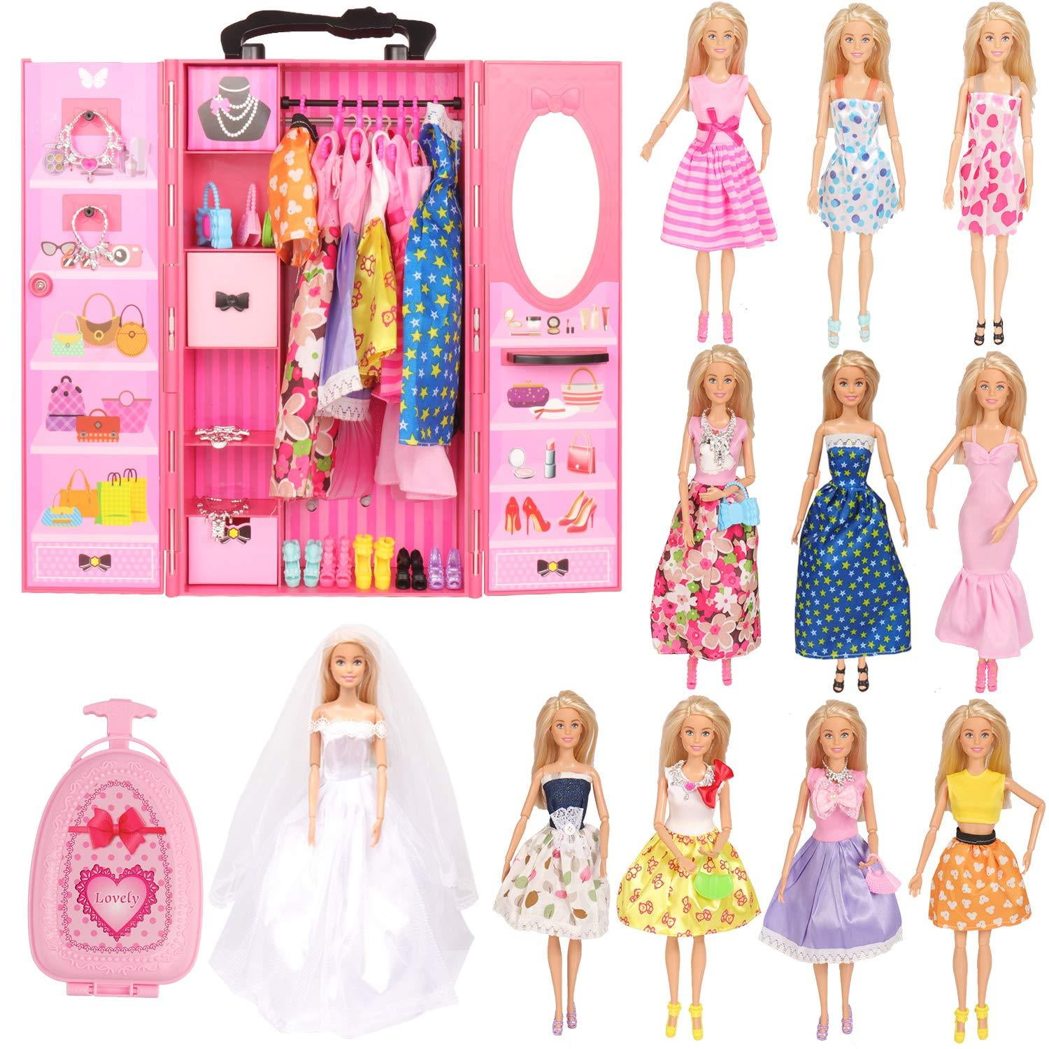barbie car and wardrobe set