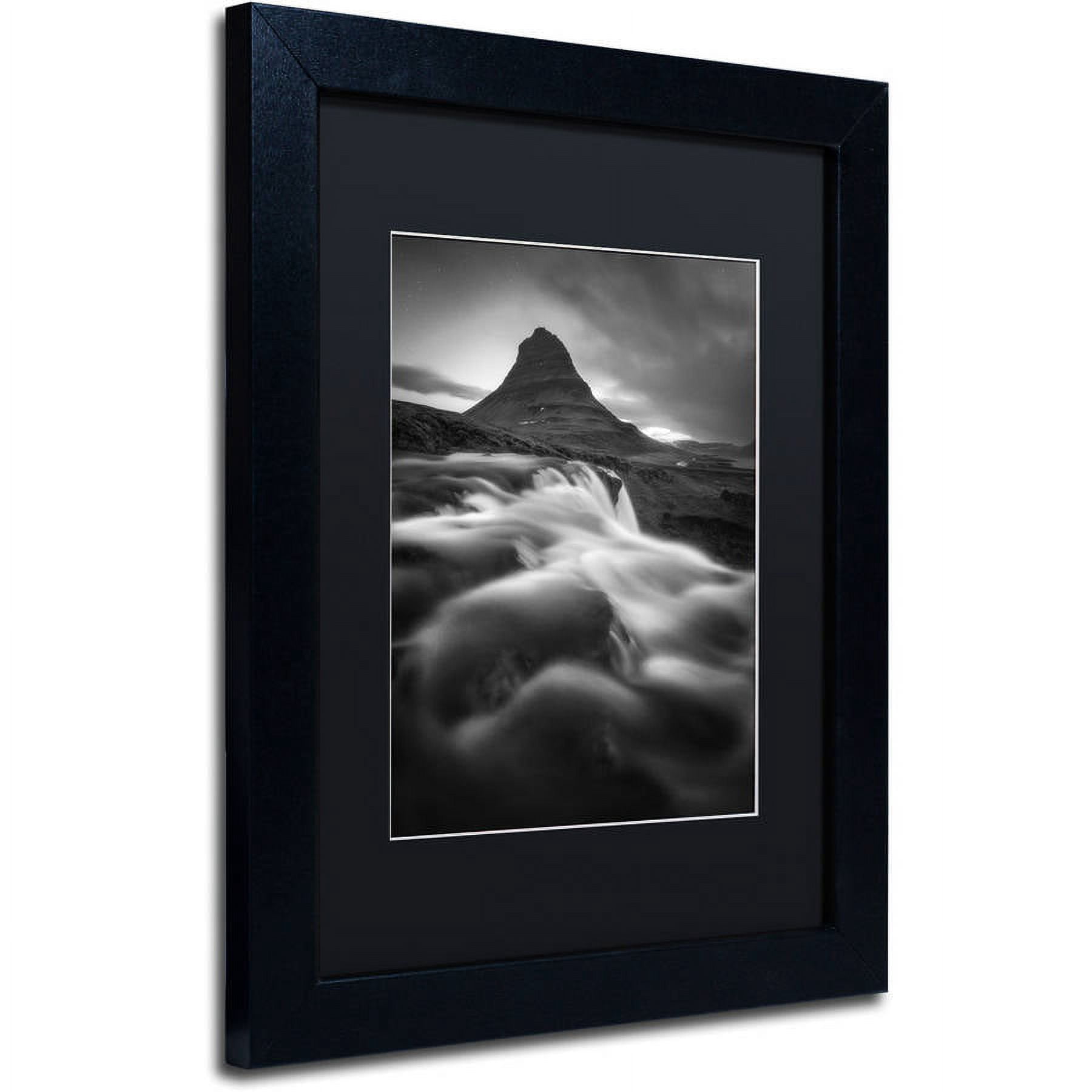 Trademark Fine Art "Kirkjufell" Canvas Art by Mathieu Rivrin, Black Matte, Black Frame