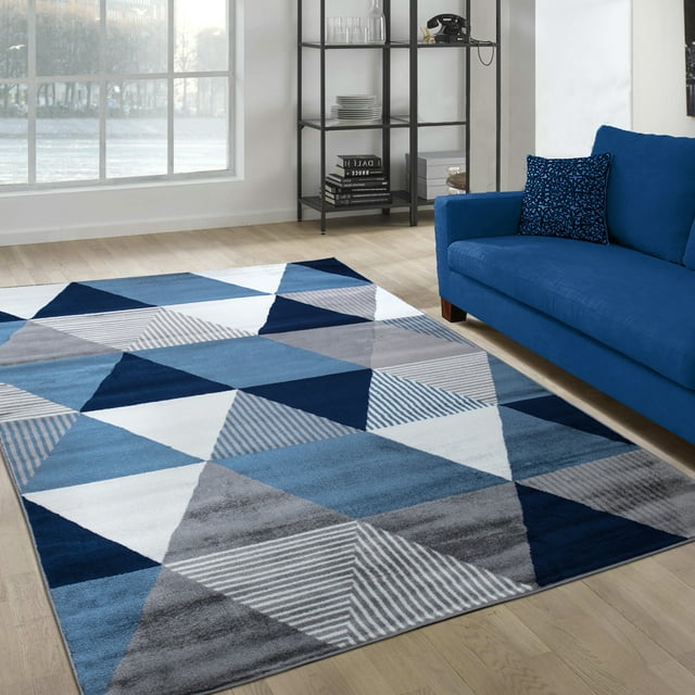 A2Z Paris 1950 Pyramid Modern Contemporary Soft Medium Kitchen Area Rug Tapis Carpet (3x5 4x6 5x7 5x8 7x9 8x10)