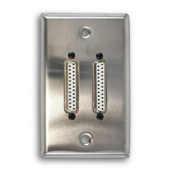 Single Gang Dual VGA Stainless Steel Wall Plate