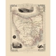 thumbnail image 3 of Tallis 12x14 Black Modern Framed Museum Art Print Titled - Van Diemens Land Tasmania Australia - Tallis 1851, 3 of 5