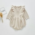 thumbnail image 3 of OBEEII Baby Girls Long Sleeve Romper Pullover Knitted Jumpsuit Warm Winter Bodysuit Infant Girls Birthday Cake Smash Outfits, 3 of 5