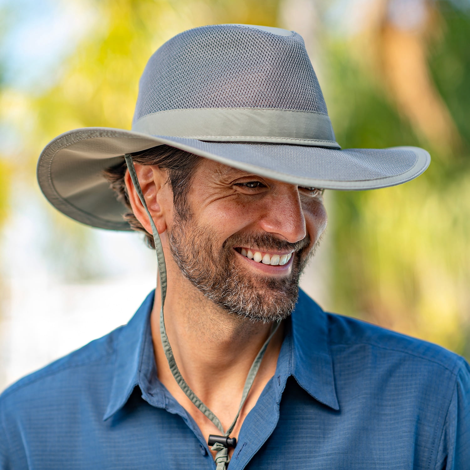 Panama Jack Mesh Crown Safari Sun Hat, 3" Brim, Adjustable Chin Cord, UPF (SPF) 50+ Sun Protection (Charcoal, X-Large)