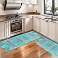 thumbnail image 3 of Kitchen Rugs Sets Of 2,Turquoise Floral and Petal Pattern Anti Fatigue Kitchen Mat Rugs Non Slip Washable,Decorative Kitchen Floor Mats for Kitchen,Sink,Laundry,17"X47", 3 of 5