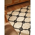 thumbnail image 3 of HAND KNOTTED SUMAK JUTE ECO-FRIENDLY AREA RUGS - 4'x6', Rectangle Shape, Beige Black Color, Geometric Pattern, High Pile, Natural Fiber, Outdoor Indoor Handmade Area Rugs for Living Room (J00079), 3 of 12