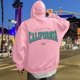 thumbnail image 1 of MHFRRA Sudadera con Capucha y Estampado de Letras, Informal, con Bolsillo Frontal, Ropa de Calle Cómoda para Uso Diario Rosa, 1 of 5