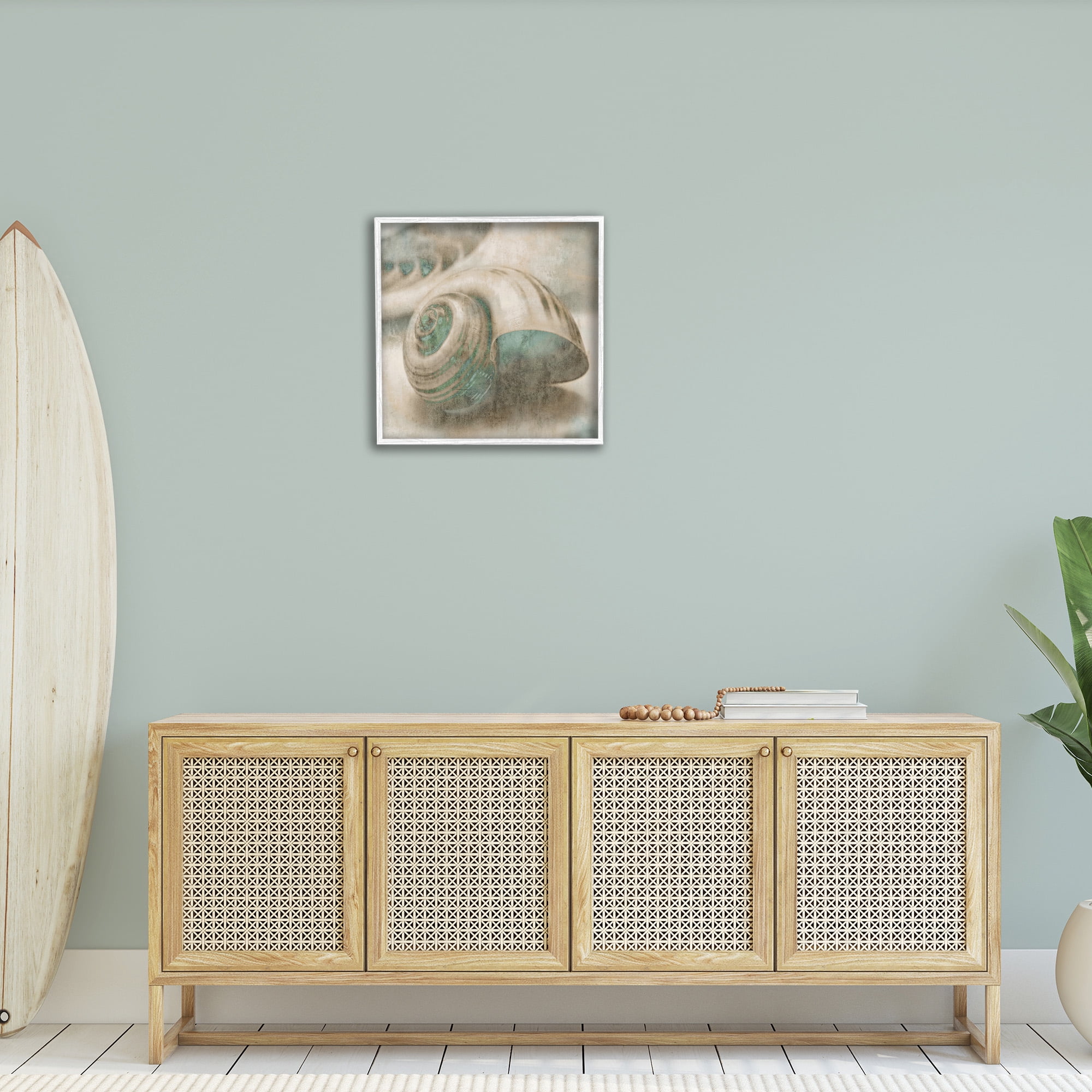 Stupell Industries Centered Sharkeye Seashell Nature Photography White Framed Art Print Wall Art, 24 x 24