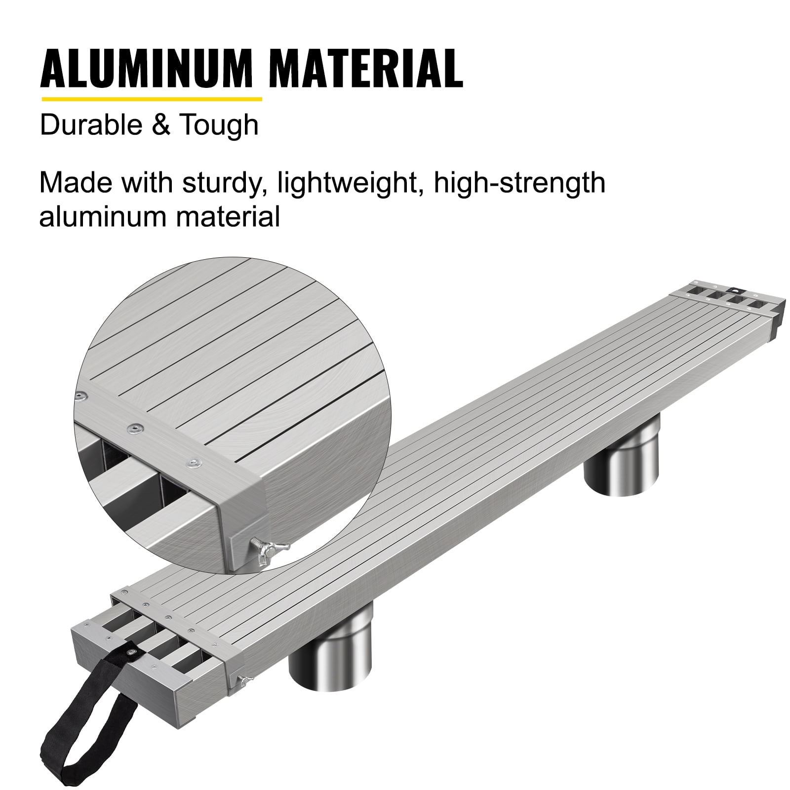 BENTISM Aluminum Work Plank Telescoping Plank 13ft w/ 440lb Capacity Scaffold Plank