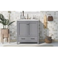 thumbnail image 3 of 30-inch Grey Vanity Cabinet with Single Sink, 2 Doors and a Drawer, Solid Wood Construction, Easy to Assemble, 3 of 5