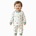 thumbnail image 3 of CAUYDY Preemie Girl Pajamas Newborn Sleepers Comfy Long Sleeve Top and Elastic Pants 2PCS Set Baby Clothes Infant Girls Outfits Fall Winter 0 3 6 9 12 Months Sizes 6-12 Months,Green, 3 of 9