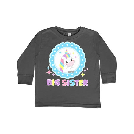 

Inktastic Big Sister cute unicorn Gift Toddler Toddler Girl Long Sleeve T-Shirt