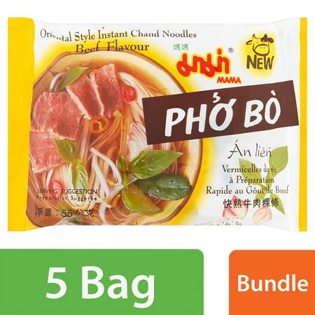 (5 pack) (5 Pack) Mama Beef Flavour Oriental Style Style Instant Chand Noodles, 1.94 oz