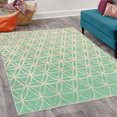 thumbnail image 2 of Abstract Decorative Rug, Retro Geometric Ombre Inspired Pattern Classic Curves Illustration, Quality Carpet for Bedroom Dorm and Living Room, 6 Sizes, Mint Green, by Ambesonne, 2 of 4