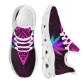 thumbnail image 1 of Zapatillas de plataforma con estampado 3D de hojas de marihuana verde para mujer, zapatos planos transpirables con cordones, calzado cómodo para mujer, 1 of 6