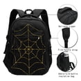 thumbnail image 3 of Balery Golden Spider Web Mochila con carga USB para hombre y mujer - Mochila impermeable y antirrobo para portátil con puerto USB para viajes, trabajo, estudios y universidad, 3 of 7