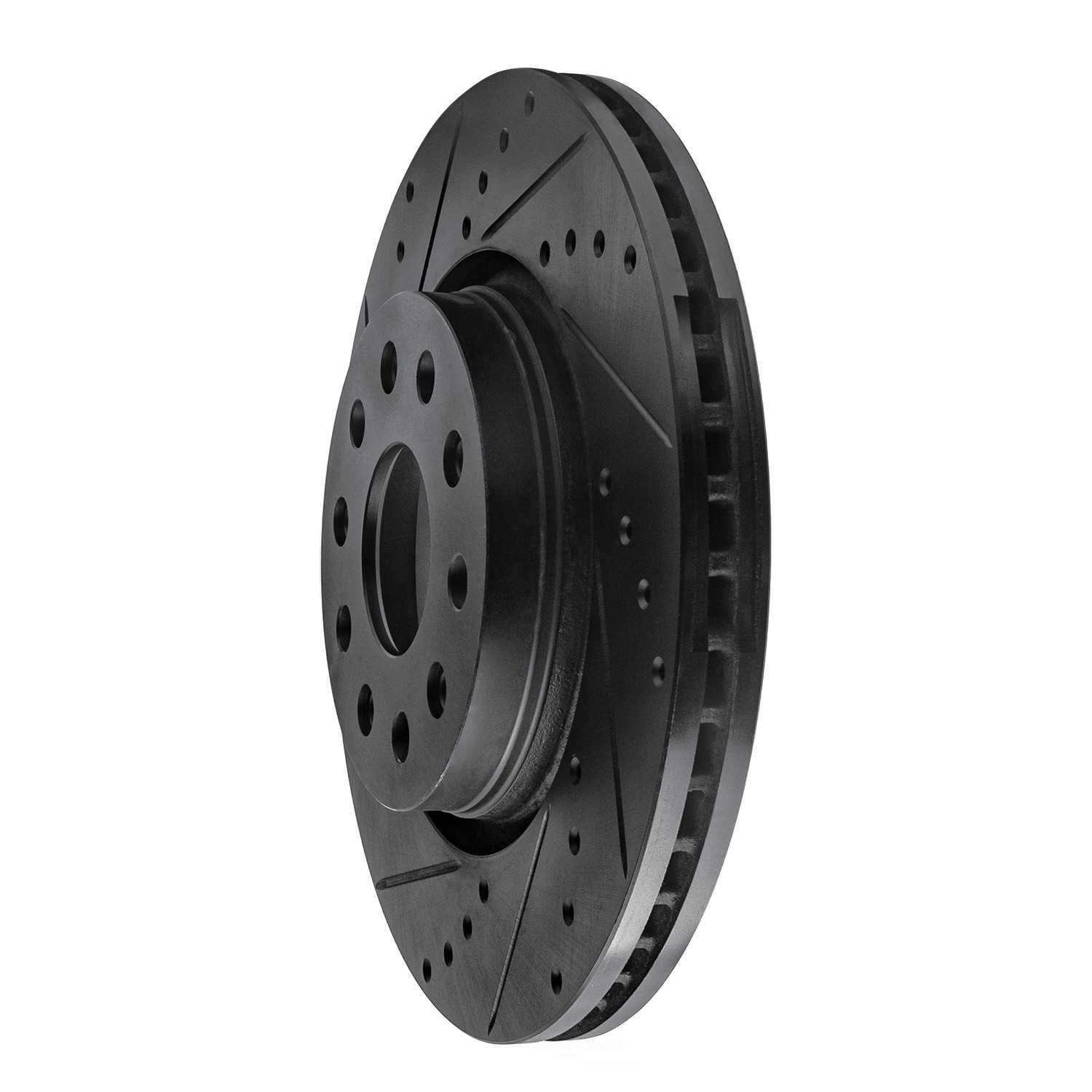 Dynamic Friction Company 633-40038L DFC Brake Rotor - Drilled And Slotted - Black