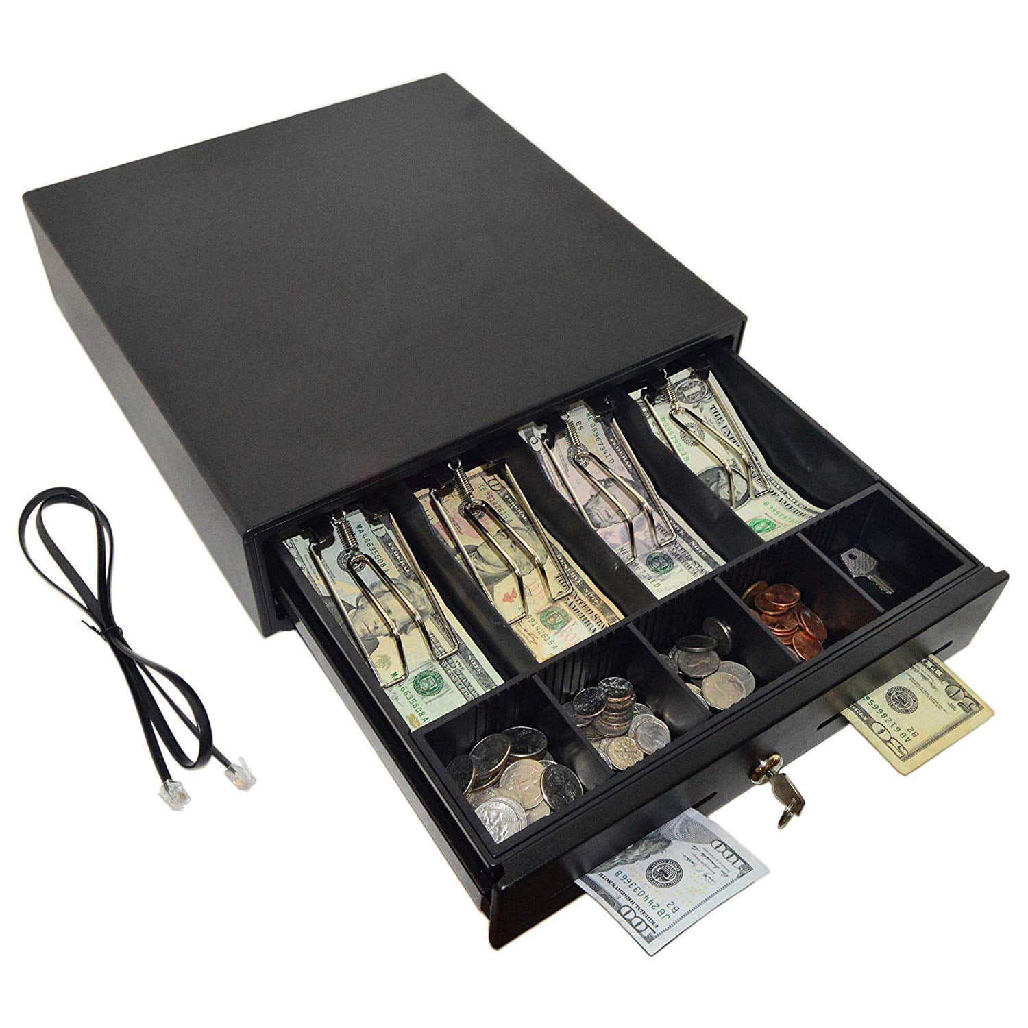 Secure Metal Compact Space Saving Cash Draw Small Drawer Epos Compact Drawer 