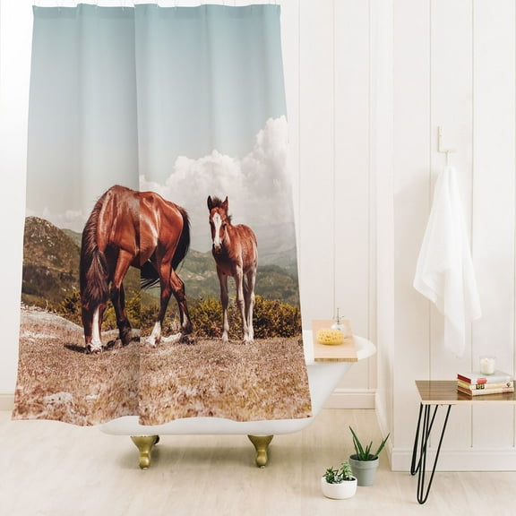 Society6 Ingrid Beddoes Wild Horses Horse Photography Shower Curtain 71" x 74"