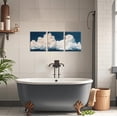 thumbnail image 3 of ZHONGYUTONG 3 Piece Clouds Canvas Wall Art Blue Sky White Clouds Pictures Nature Landscape Artwork Print Modern Poster for Living Room Decor Framed (24.00" x 36.00" x 3PCS), 3 of 5