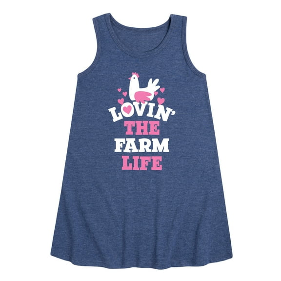 Instant Message - Lovin The Farm Life - Toddler and Youth Girls A-line Dress