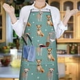 thumbnail image 6 of Chihuahua and Footprints Apron-Garden Aprons for Women with Pockets-Cotton Linen Waterproof Kitchen Cooking Gardening Aprons Adjustable for Kitchen,Cooking,BBQ and Salon 33x27 Inch, 6 of 7