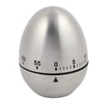 thumbnail image 1 of Temporizador mecánico de cocina para huevos de 60 minutos de 2.4x2.4x3.1 pulgadas en acero inoxidable plateado, 1 of 2