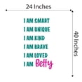 thumbnail image 4 of Girls I am Smart I am Unique I am Kind Inspirational Quotes & Sayings Wall Decal Decoration Inspirational Quote Lettering Wall Decal Art Lasts Years and Easily Removable - Size: 24 In(W) x 40 In(H), 4 of 5
