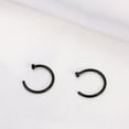 thumbnail image 4 of 2 pcs Unisex Surgical Titanium Steel Open Nose Ring Nose Piercing Stud 8mm (Black), 4 of 8