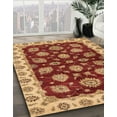thumbnail image 2 of Ahgly Company Indoor Round Abstract Orange Oriental Area Rugs, 5' Round, 2 of 6