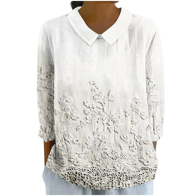 T-shirts en Lin pour Femmes Chemise à Col à Manches Longues Blouses Ultra Douces Texturées Chandail en Molleton Athlétique Extensible Chandail Automne Hiver Blouses