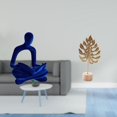 thumbnail image 2 of Figura de pensador abstracto, escultura de hoja de metal, resina, hierro, flocado, base de madera, figura artística de hoja, adecuada para dormitorios, 2 of 8