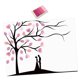 thumbnail image 4 of Árbol de huellas dactilares en lienzo para manualidades, bodas, decoración creativa y versátil con grafitis. Rosa, 4 of 9
