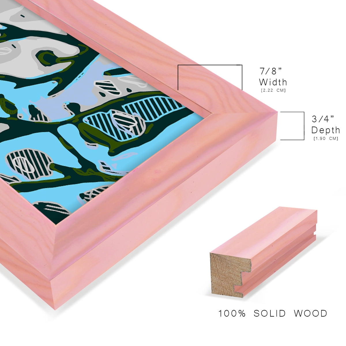 Abstract Tree Limbs I -Framed Print w/glass-Sunset Pink