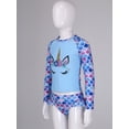 thumbnail image 4 of inhzoy Kids Girls 2PCs Swimsuit Rashguard Swim Shirt and Bottom Sets Swimwear Beachwear with UPF 50+ Colorful 6, 4 of 9