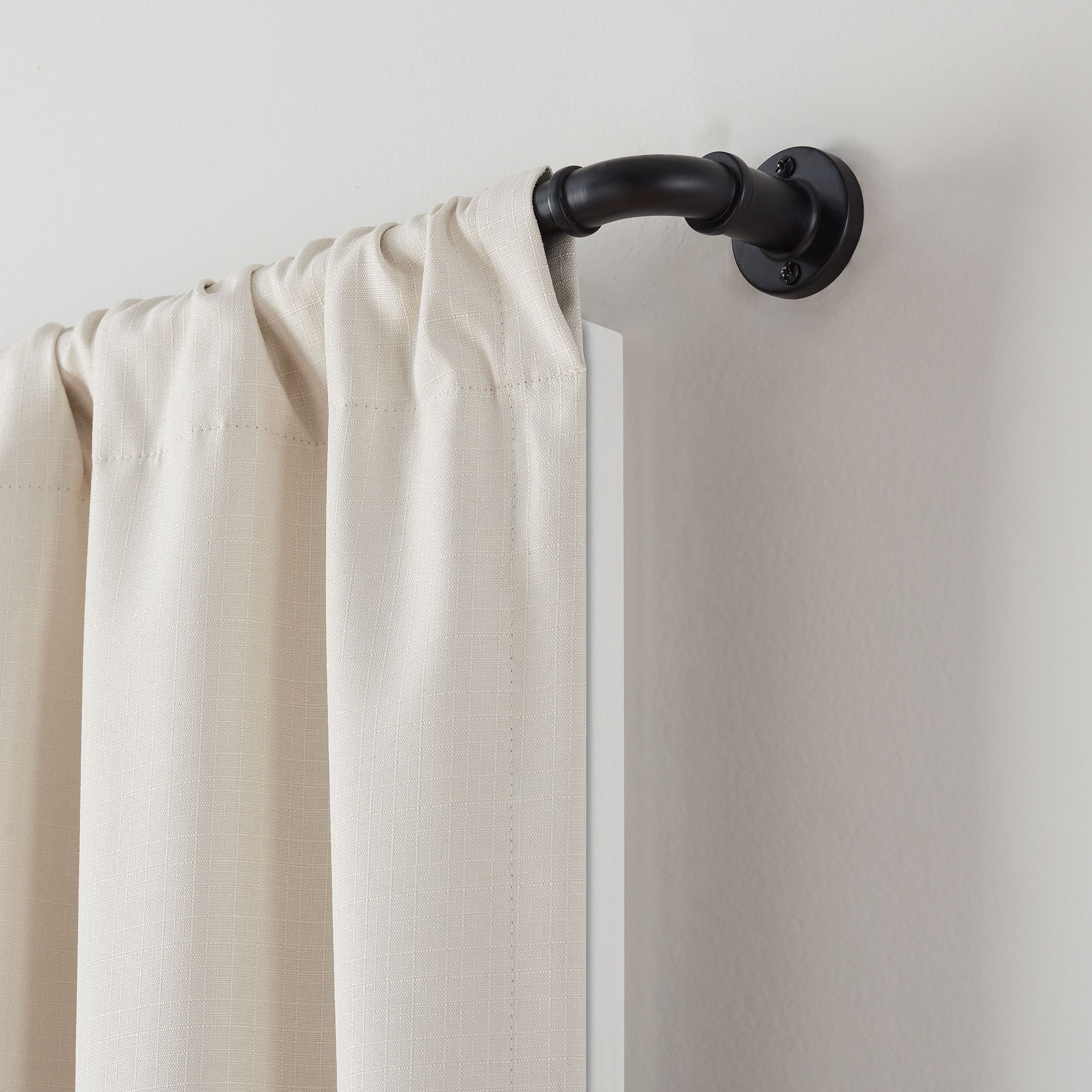 Eclipse Somerton 3/4" Pipe Blackout Wrap Curtain Rod, 36-66", Matte Black