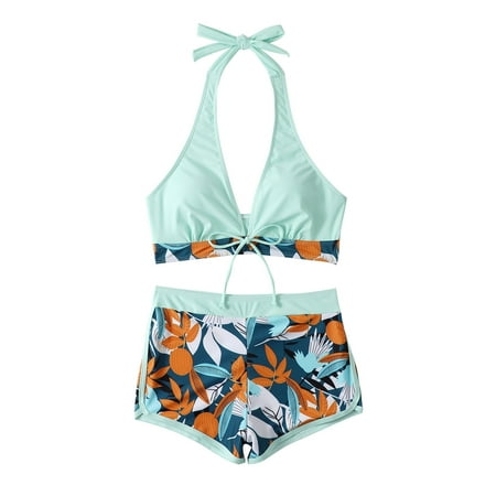 

Womens Bathing Suits Tankinis Womens High Waisted Bikini Sets High Cut Swimsuit Two Piece Bathing Suits