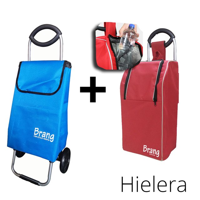 Carro de mandado CIRQUE Azul + Bolsa hielera para carrito de mandado Rojo Brang Cirque +Hielera Brang
