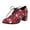 Red, variant on Modisza Women's Chunky Heel Shoes Pointed Toe Pumps Printed Dressy Shoes Ladies Lace Up Block Heeled Shoe for Travel Black Size 5.5