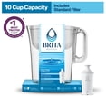 thumbnail image 1 of Brita 10 Cup Filter Pitcher with Brita Standard Filter, Made Without BPA, Huron, White, 1 of 9