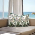 thumbnail image 4 of Outdoor Pillow Cover Butterfly Set of 2 Waterproof Throw Pillowcases Teal Green Leaves Floral Decorative Patio Furniture Pillows for Couch Garden Indoor & Outdoor Use, 4 of 9