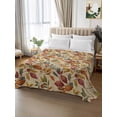 thumbnail image 3 of Full Size Flat Sheet Only, Fall Leaves Soft Brushed Microfiber Bed Sheets, Farmhouse Beige Botanical Leaf Autumn Hotel Quality Breathable Bedding Top Sheet, Easy Care, 81"x96", 3 of 9
