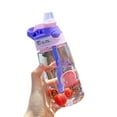 thumbnail image 3 of 480ML Water Bottle for School Kids Girls Boys  Portable Cartoon Patterns Print Water Bottle with Straw for Toddler Kids, 3 of 5