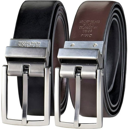 kenneth cole reaction men's u-turn reversible 1 1/4" leather belt, black/brown, 36
