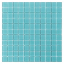 10 pack Sky Blue 11.8 in. x 11.8 in. 1 in. x 1 in. Matte Finished Glass Mosaic Floor and Wall Tile (9.67 sq. ft./Case)