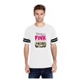 thumbnail image 1 of Unisex Pretty in Pink Dangerous in Camo Football Fine Jersey T-Shirt, 1 of 5
