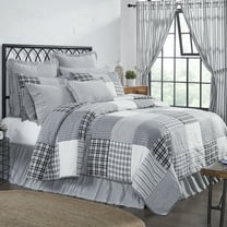 VHC Brands Sawyer Mill Black 3 Piece Quilt Set (1 Luxury King Quilt, 2 King Shams)