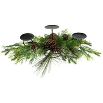 Northlight Real Touch™️ Jingle Bell and Pine Cones Christmas Pillar Candle Holder - 30"