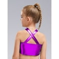 thumbnail image 5 of TiaoBug Little Girls Sequin Performance Crop Tops Modern Jazz Hip Hop Dance Vest Shirt Athletic Tees Purple 12, 5 of 7